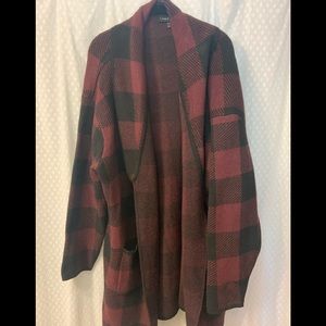Lane Bryant Buffalo Plaid Cardigan Sweater Plus 3X